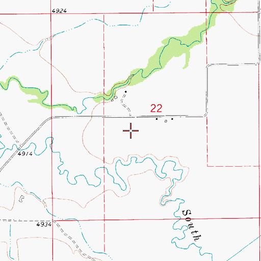 Topographic Map of 09N06E22BD__01 Well, MT