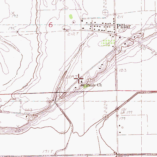 Topographic Map of Saint Pauls Cemetery, AR