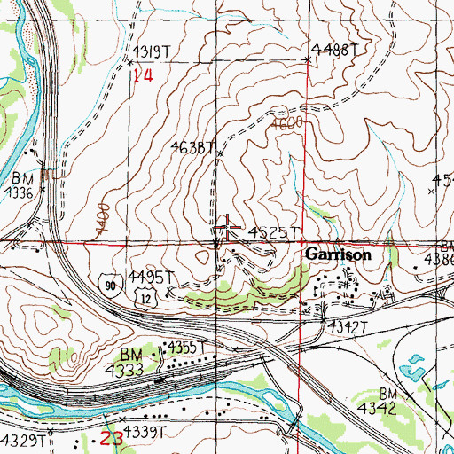 Topographic Map of 09N10W14DDCD01 Well, MT