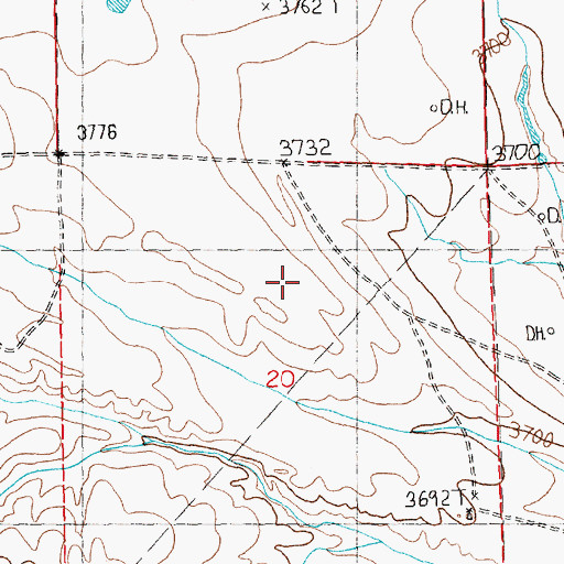 Topographic Map of 09N23E17DCB_02 Well, MT