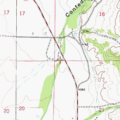 Topographic Map of 09N02E16CCCD01 Well, MT