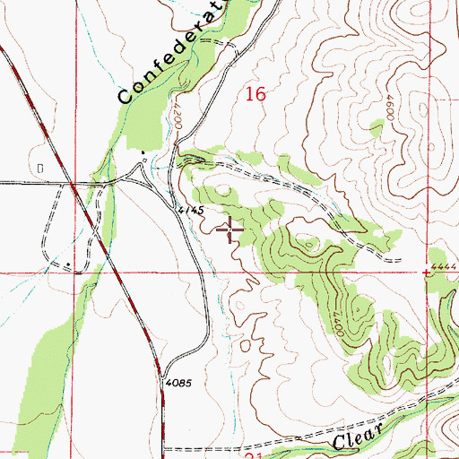 Topographic Map of 09N02E16CDAD01 Well, MT