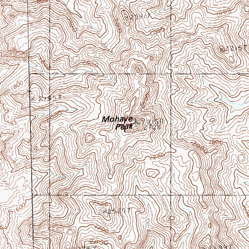Topographic Map of Mohave Peak, AZ