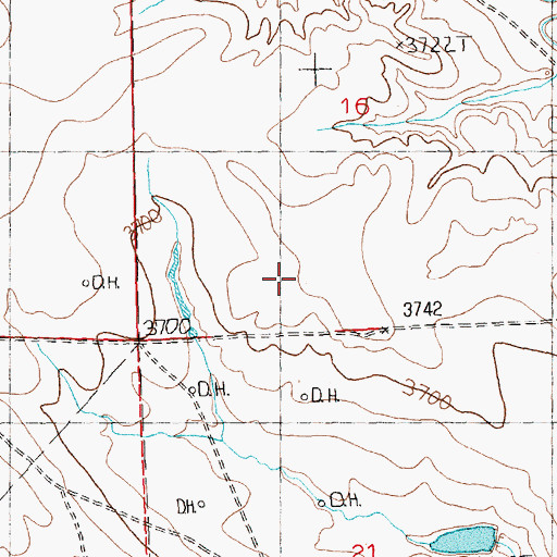 Topographic Map of 09N23E21BBC_01 Well, MT