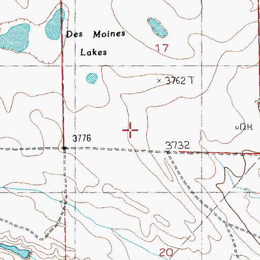 Topographic Map of 09N23E17DCB_01 Well, MT