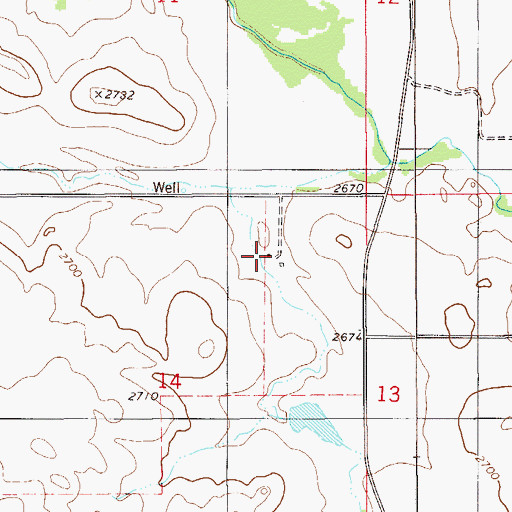 Topographic Map of 09N56E14AACB01 Well, MT