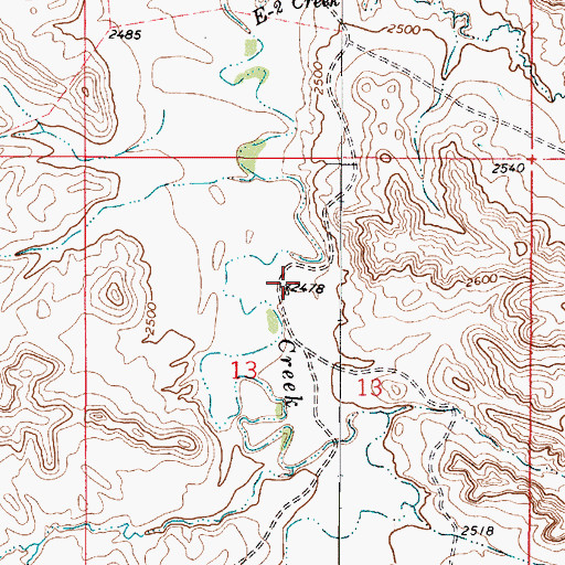 Topographic Map of 09N49E13BDAA01 Well, MT