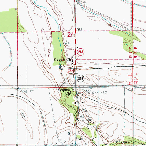 Topographic Map of Woodsdale School (historical), AR