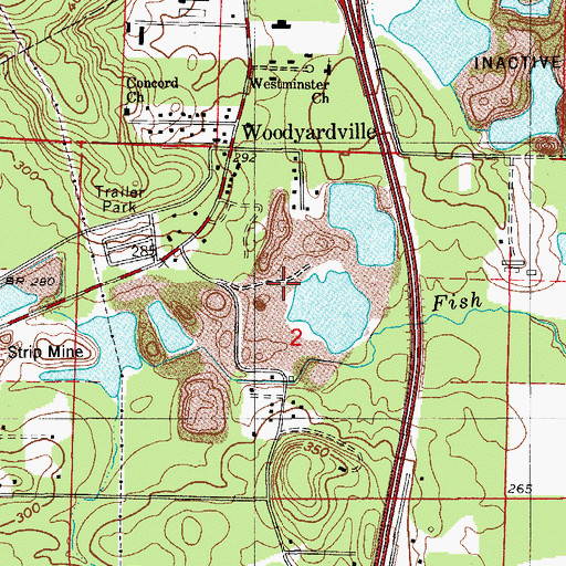 Topographic Map of Bierman Mine, AR