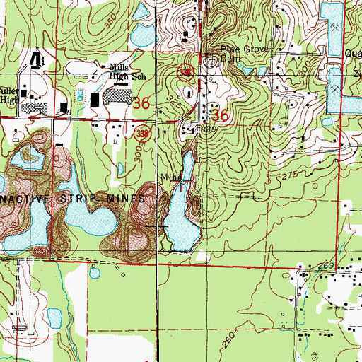 Topographic Map of Burks-Nelson Mine, AR