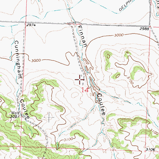 Topographic Map of 09N30E14BDDD01 Well, MT