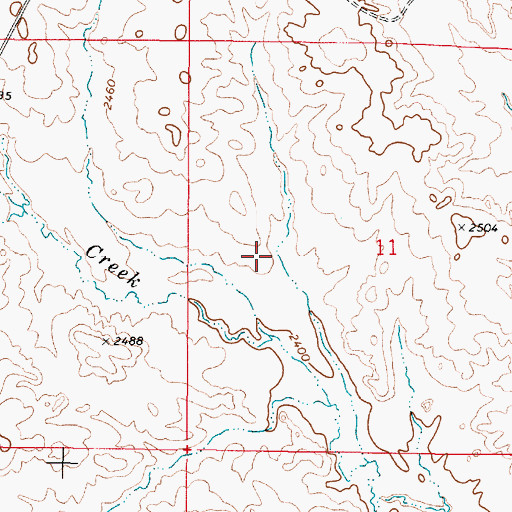 Topographic Map of 09N47E11CBAA01 Well, MT