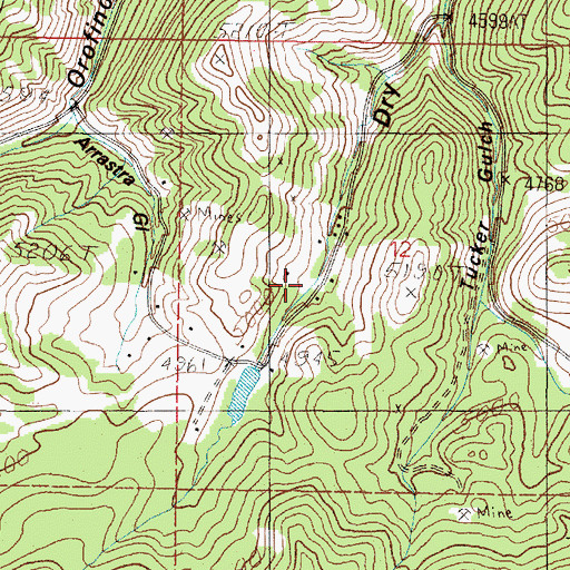 Topographic Map of 09N04W12CABB01 Well, MT