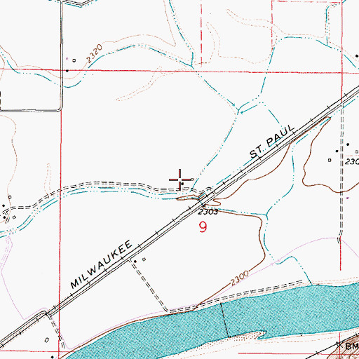 Topographic Map of 09N48E09BDDA01 Well, MT