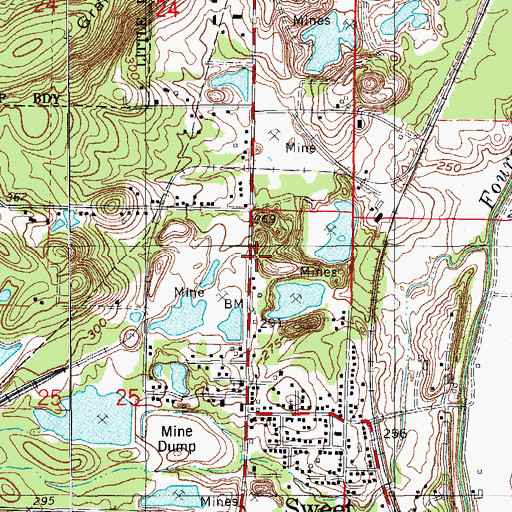 Topographic Map of Dixie Number 1 Mine, AR