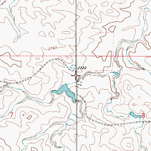 Topographic Map of 09N53E08BBCC01 Well, MT