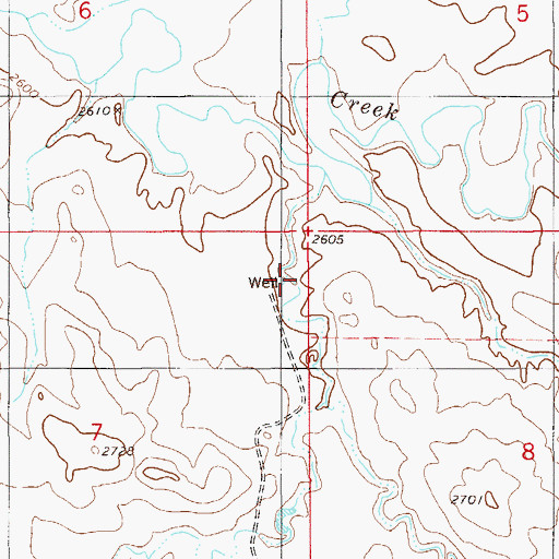 Topographic Map of 09N56E07AAAD01 Well, MT
