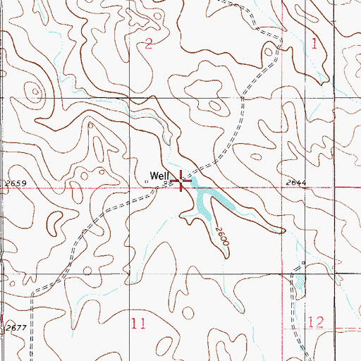 Topographic Map of 09N55E22DDCD01 Well, MT