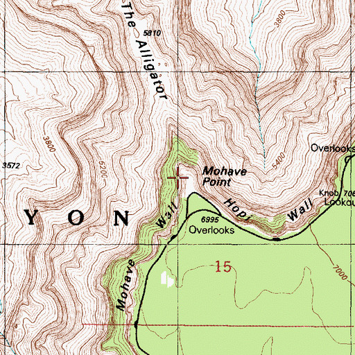 Topographic Map of Mohave Point, AZ