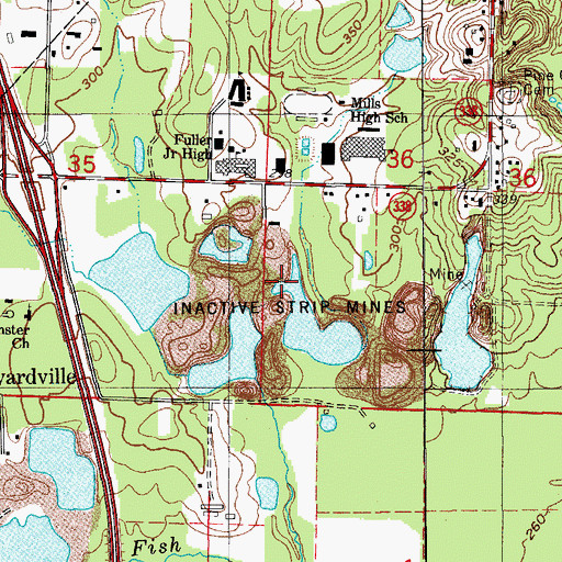 Topographic Map of Dixie Number 3 Mine, AR