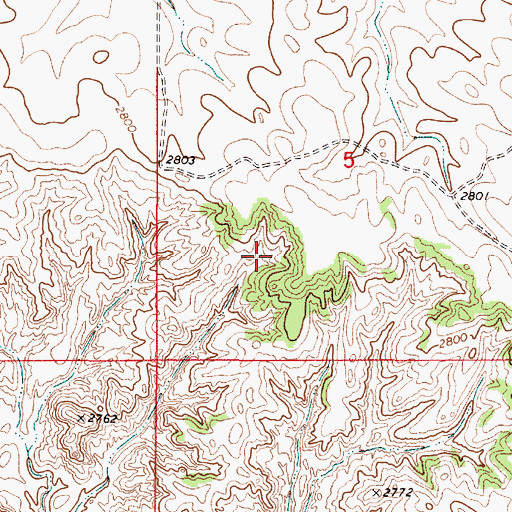 Topographic Map of 09N52E05CACC01 Well, MT