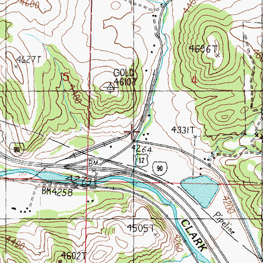 Topographic Map of 09N10W04CDBB01 Well, MT