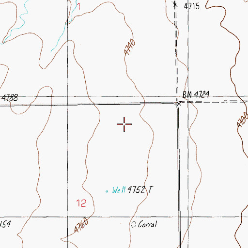 Topographic Map of 09N14E12ADB_01 Well, MT