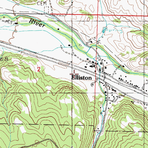 Topographic Map of 09N07W02DABA01 Well, MT