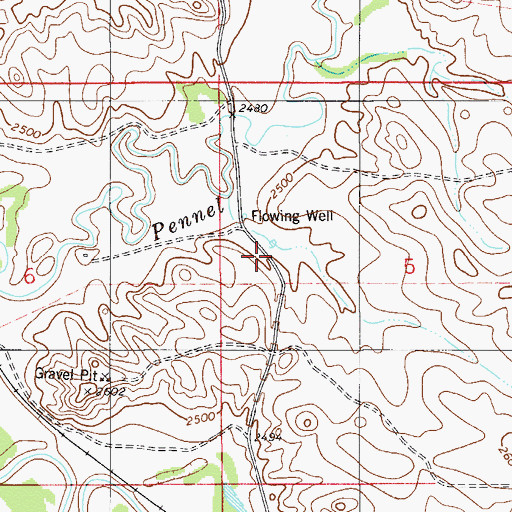 Topographic Map of 09N55E05BC__01 Well, MT