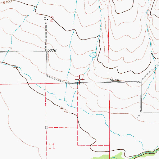 Topographic Map of 09N06E02D___01 Well, MT