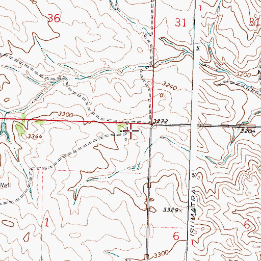 Topographic Map of 09N32E01AAA_01 Well, MT