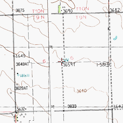 Topographic Map of 09N25E06ACCC01 Well, MT