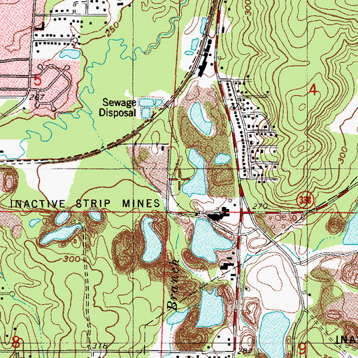 Topographic Map of England Shaft Mine, AR