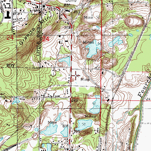 Topographic Map of Harley Mine, AR