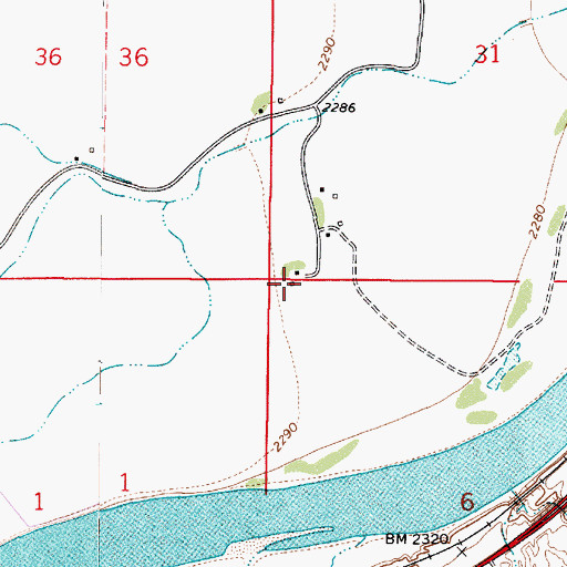 Topographic Map of 09N49E06BBBA01 Well, MT