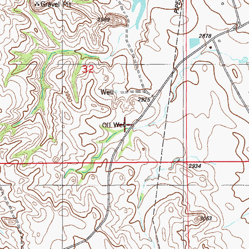 Topographic Map of 10N58E32DCAA01 Well, MT