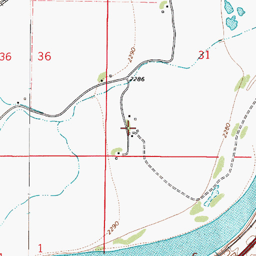 Topographic Map of 10N49E31CCAC01 Well, MT