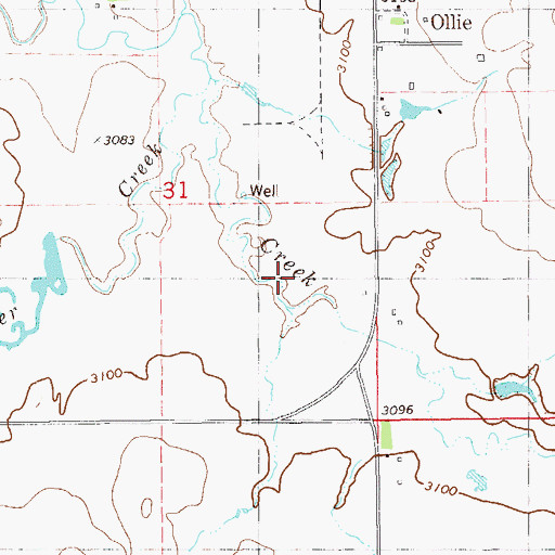 Topographic Map of 10N61E31DA__01 Well, MT