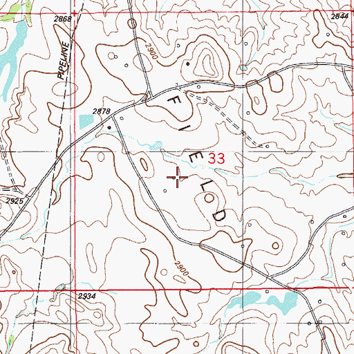 Topographic Map of 10N58E33CA__01 Well, MT