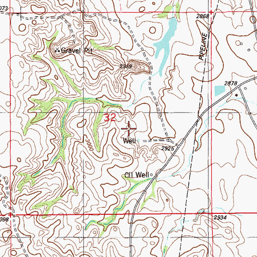 Topographic Map of 10N58E32DBB_01 Well, MT