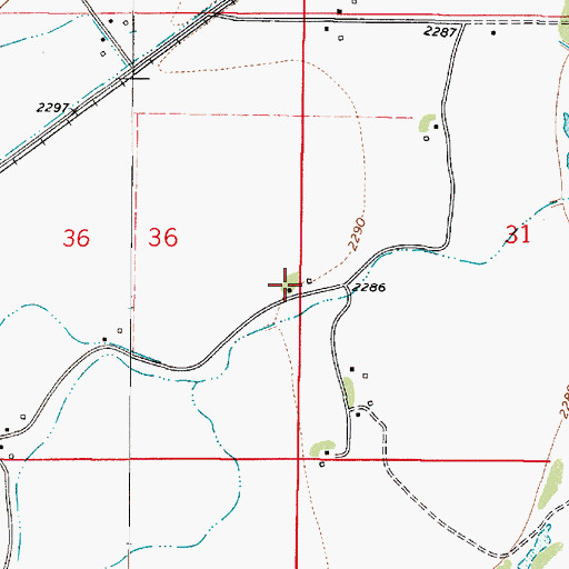Topographic Map of 10N48E36DAAD01 Well, MT