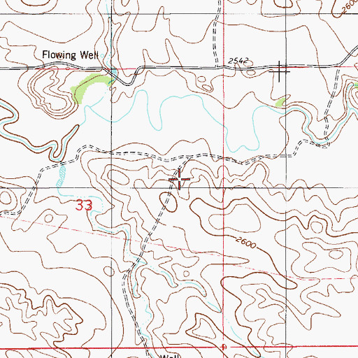 Topographic Map of 10N55E33AD__01 Well, MT