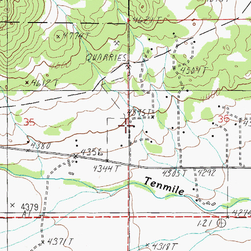 Topographic Map of 10N05W36CBBB01 Well, MT