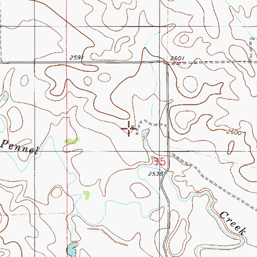 Topographic Map of 10N55E35BDBD01 Well, MT