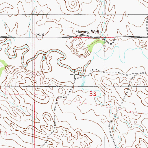 Topographic Map of 10N55E33BDDA01 Well, MT