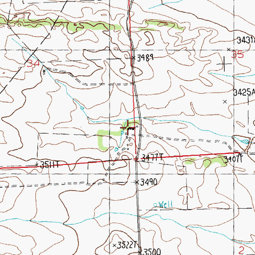 Topographic Map of 09N26E03AAAA01 Well, MT