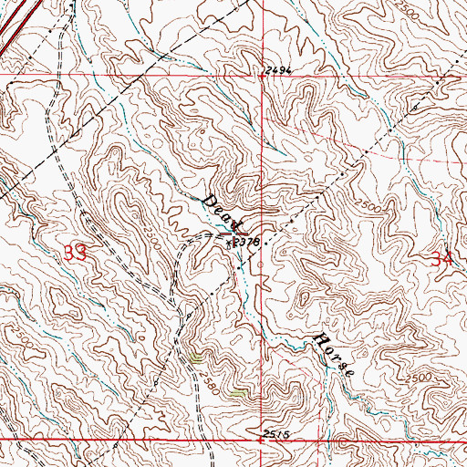 Topographic Map of 10N49E33ADD_01 Well, MT