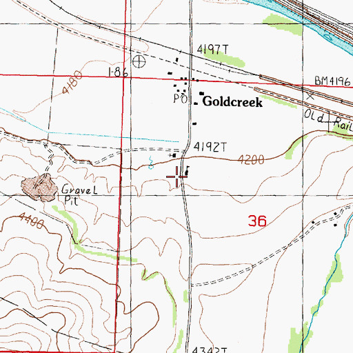 Topographic Map of 10N11W36BCAD01 Well, MT