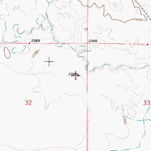 Topographic Map of 10N48E32ADAB01 Well, MT