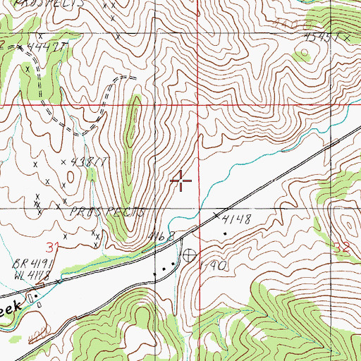 Topographic Map of 10N04W32BCD_01 Spring, MT